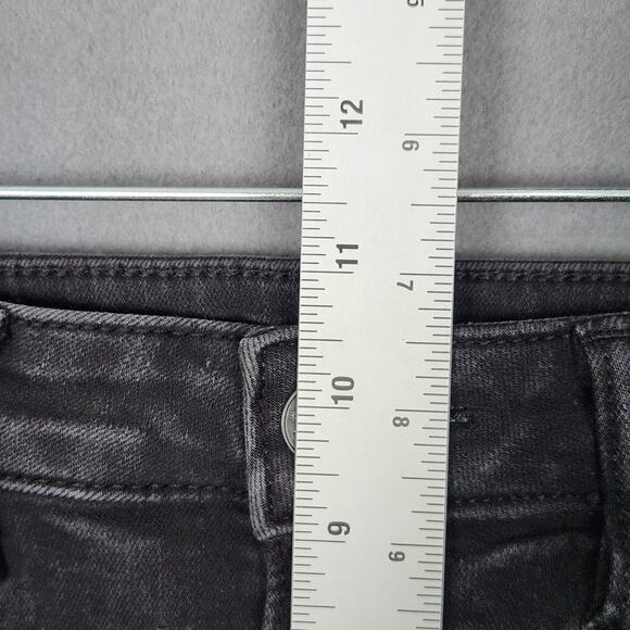 AMERICAN EAGLE Jeans Womens Size 8 Short Black Next Level Stretch Distressed - Picture 4 of 14